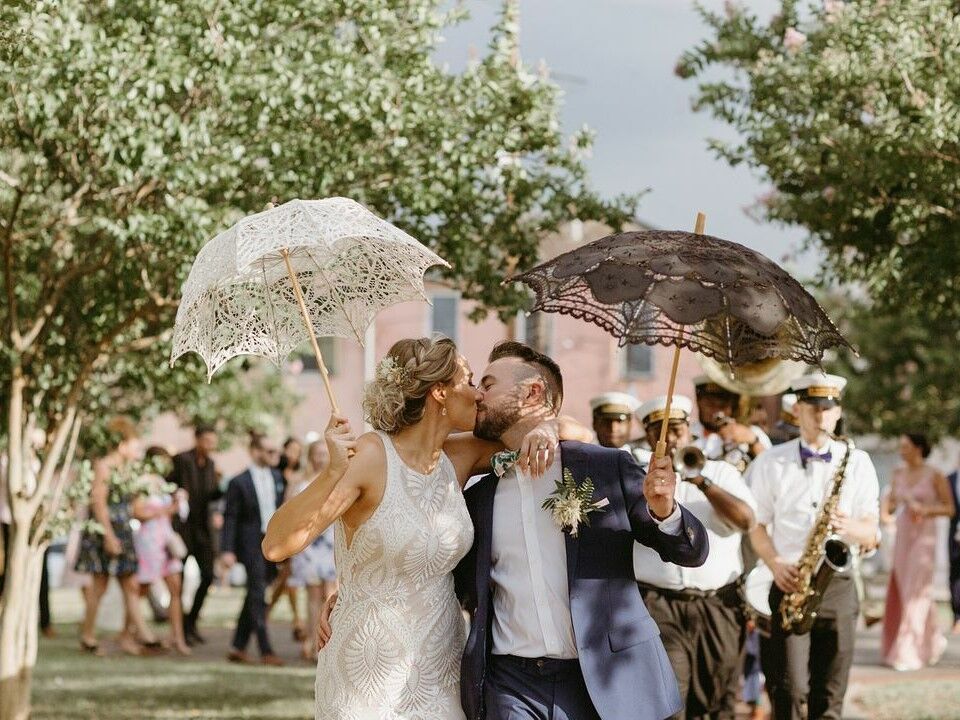 18 Stylish Wedding Umbrellas for the Couple