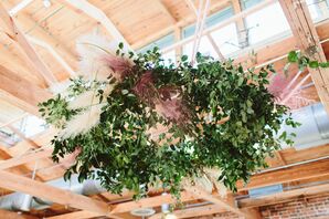 Hanging Installation with Greenery and Dried Grasses