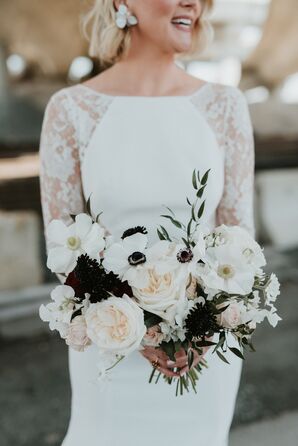 Bride With a Bouquet of Anemones and Roses