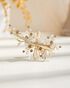 AW Bridal AW BRIDAL Swarovski Crystal Bridal Hair Clip White Flower Wedding Hair Piece for Bride Hair Comb Barrette Bridal Hair Accessories (Gold) Gold Pins, Combs + Clip - thumbnail - 5