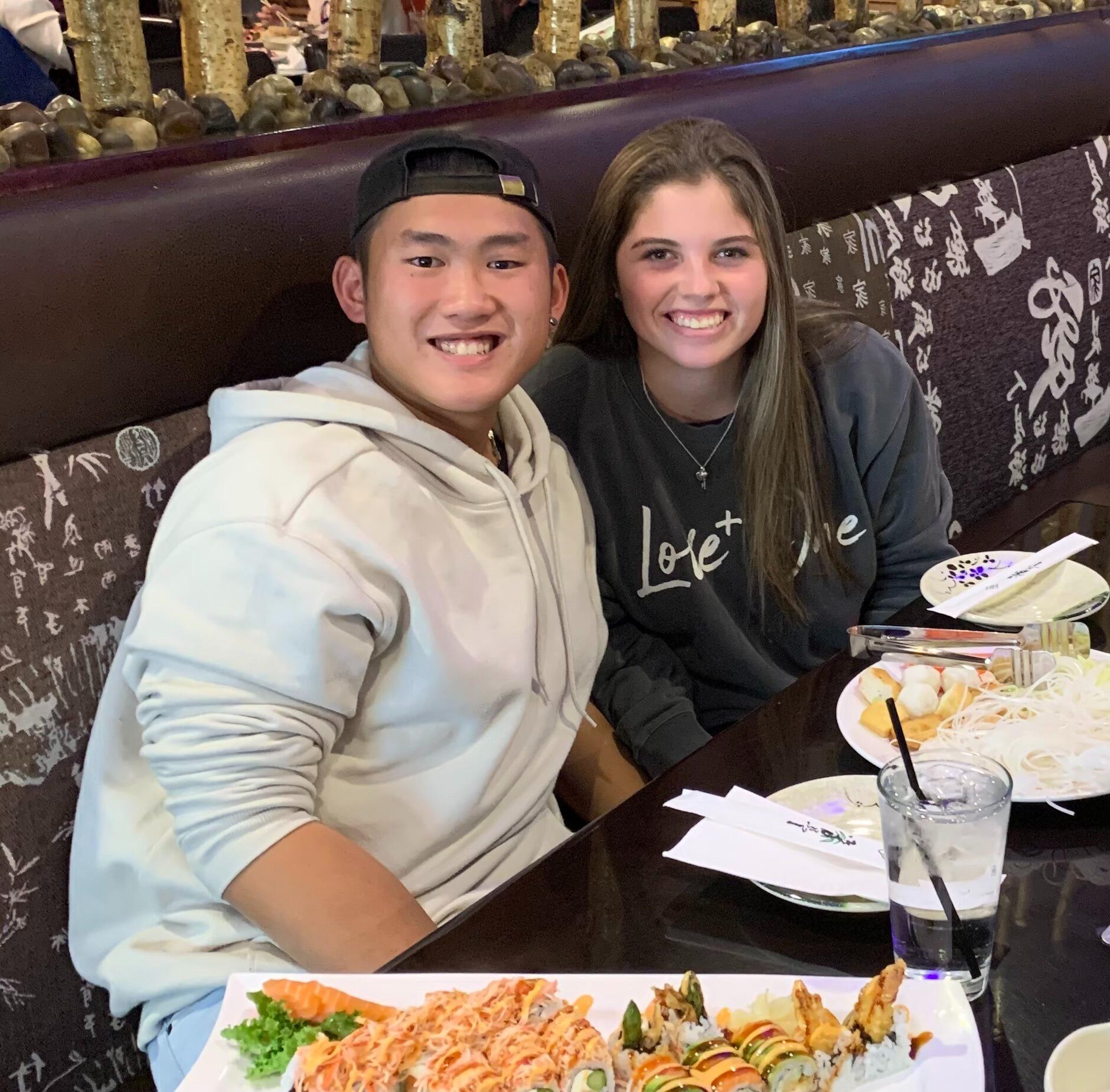 Celebrating our first anniversary as a couple at Huntyr's first hotpot experience 