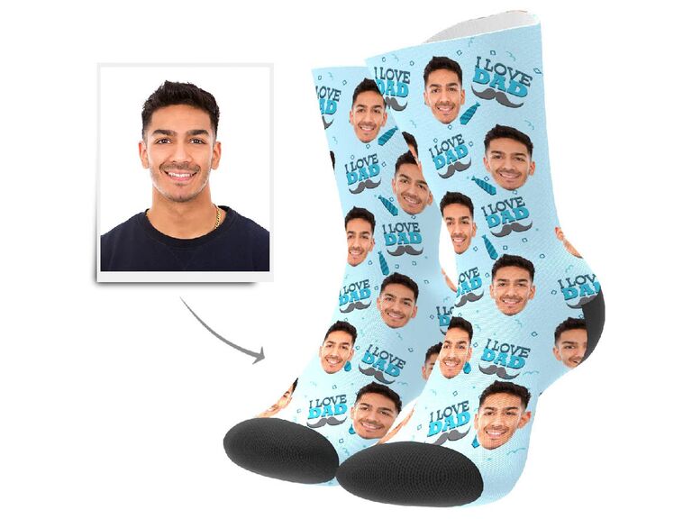 Custom socks with son's face father-of-the-groom gift