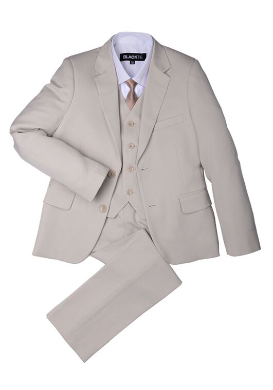 BLACKTIE "Liam" Sand Suit (5-Piece Set) Flower Girl Dress and Ring Bearer Outfit - 5