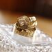 Gold Engagement Ring and Wedding Band