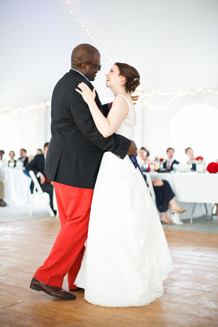 For their first dance as husband and wife, Katherine and Anthony chose “At Last” by Etta James. “It seemed appropriate after more than 10 years [of dating], and it was a classic way to end one era of our relationship and move into the next,” Katherine says.