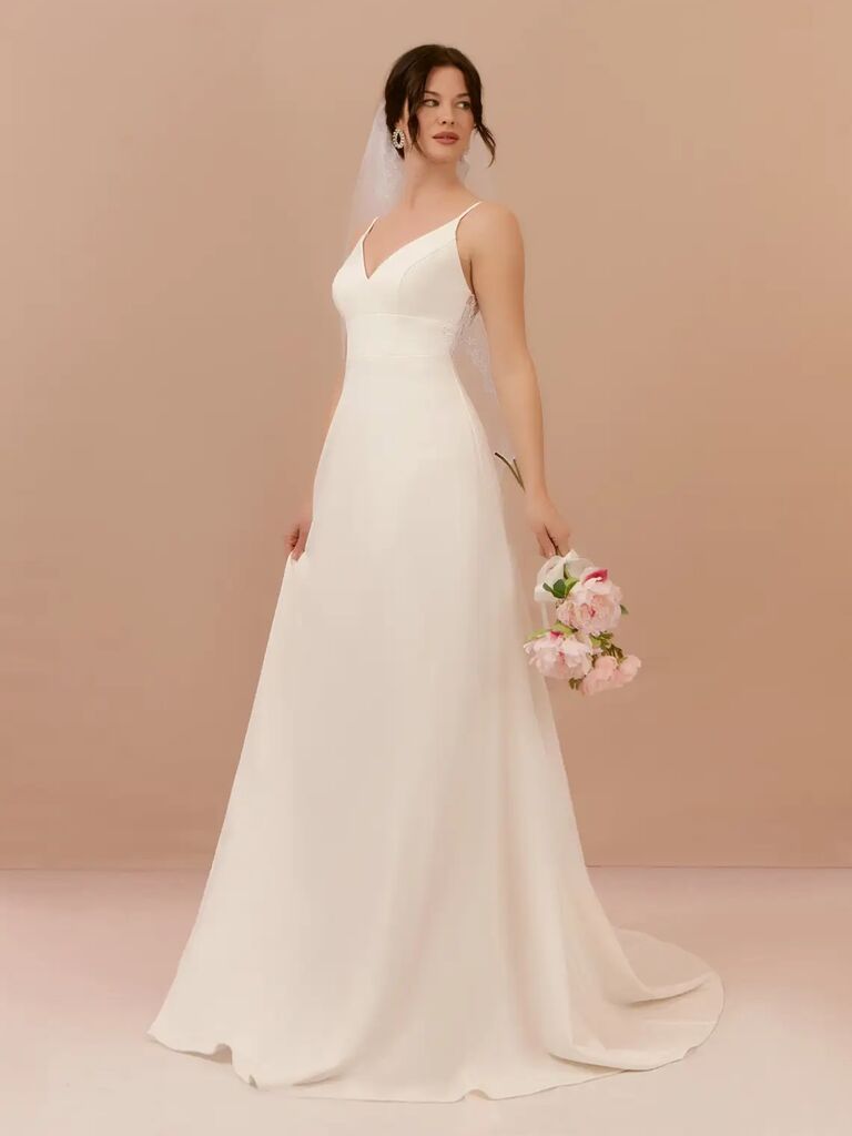 Petite wedding dress by Azazie. 