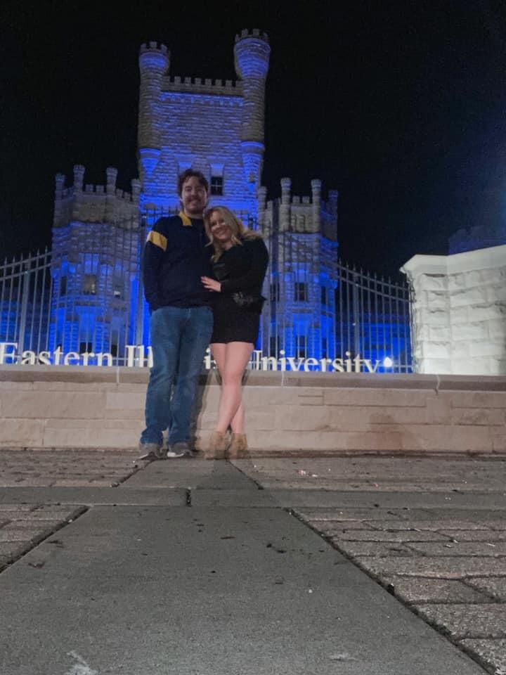 On their final night out during undergrad, they stopped for one last late-night castle photo. 