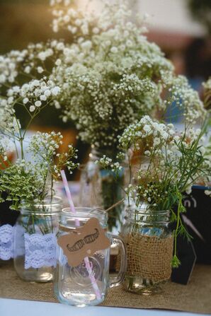 DIY Mason Jar, Lace and Burlap Decor