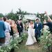 Guests Showering Couple with Dried Herbs and Flowers