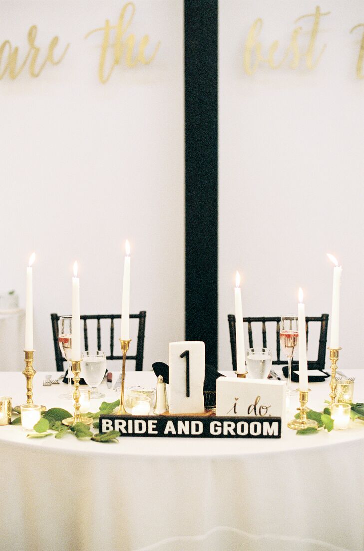 Vintage Brass Candlesticks and White Taper Candles