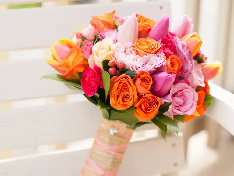 Powerfully Pink Tulip Wedding Bouquet
