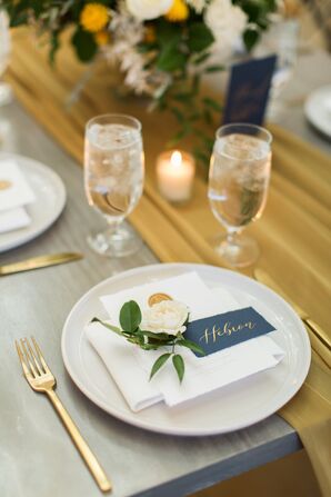 Romantic Place Settings for Reception at The Ivory Oak in Wimberley, Texas