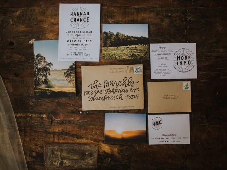 Fall wedding ideas scenic stationery