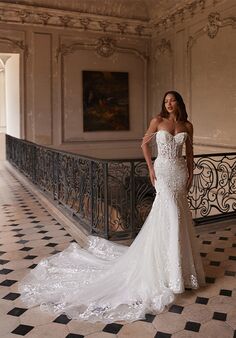 Moonlight Couture H1648 Mermaid and Trumpet Wedding Dress