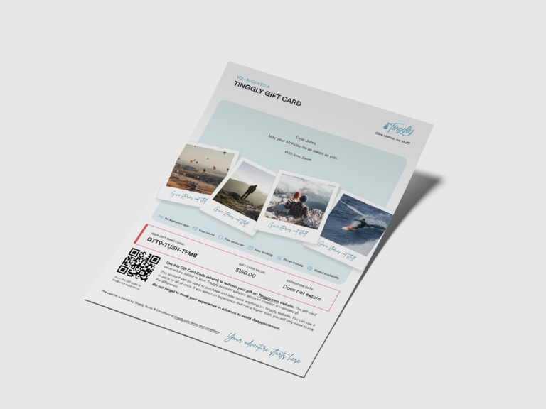 A gift voucher from Tinggly