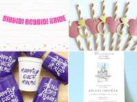 Pink sparkly Bibbidi Bobbidi Bride banner