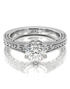 With Clarity Vintage Pear, Round, Oval Cut Engagement Ring