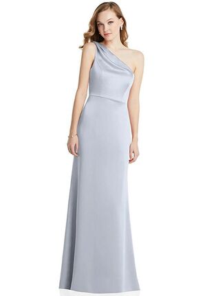 Dessy Group Shirred One-Shoulder Satin Trumpet Dress - Maddie - LB028 One Shoulder Bridesmaid Dress