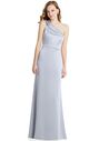 Dessy Group Shirred One-Shoulder Satin Trumpet Dress - Maddie - LB028 One Shoulder Bridesmaid Dress - thumbnail - 1
