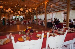 Barn Reception Venue with Twinkle Lights
