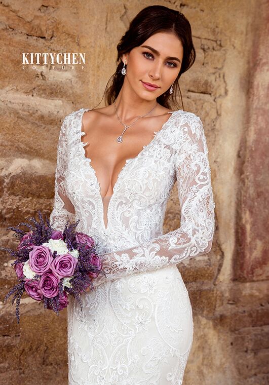 KITTYCHEN Couture FRANCES, K1946 Sheath Wedding Dress - 3