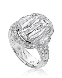 Christopher Designs Glamorous Emerald, Oval Cut Engagement Ring