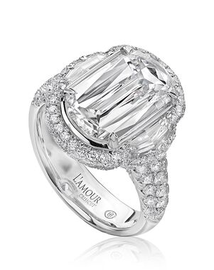 Christopher Designs Glamorous Emerald, Oval Cut Engagement Ring