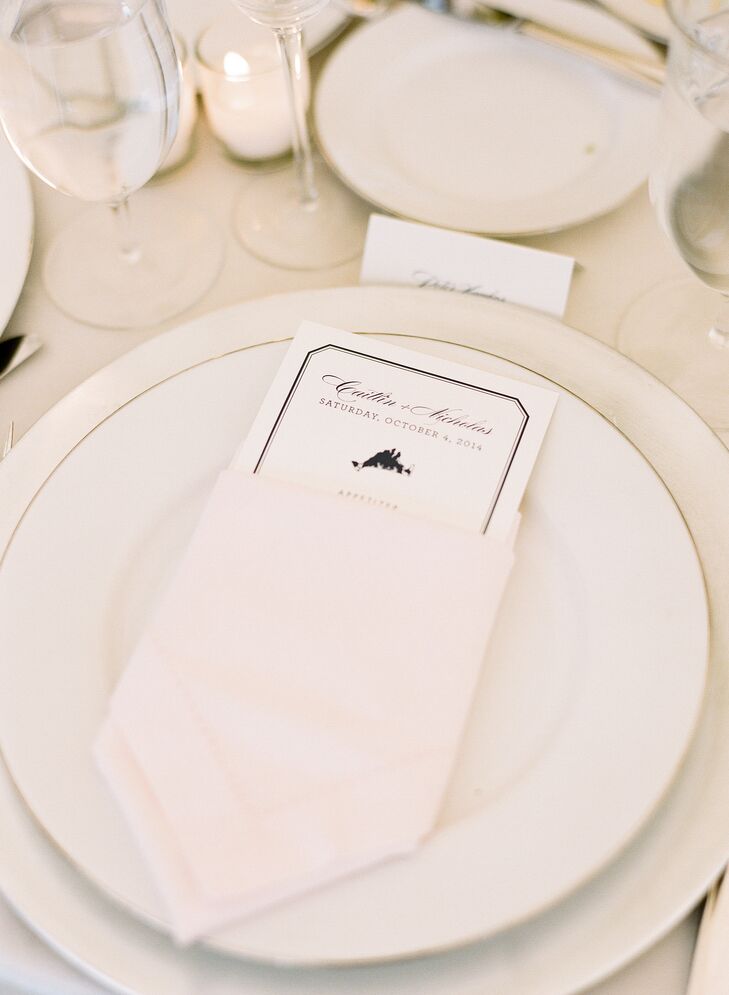 Traditional White Dinnerware and Formal Menus
