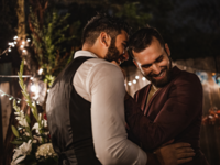 Same sex couple dancing