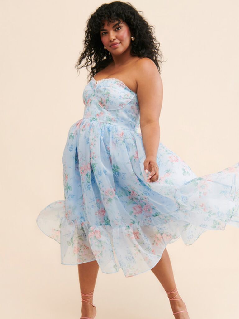 Floral plus size wedding guest dress from Selkie