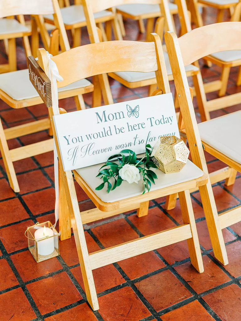 Butterfly seating marker for family members who've passed away, wedding decor