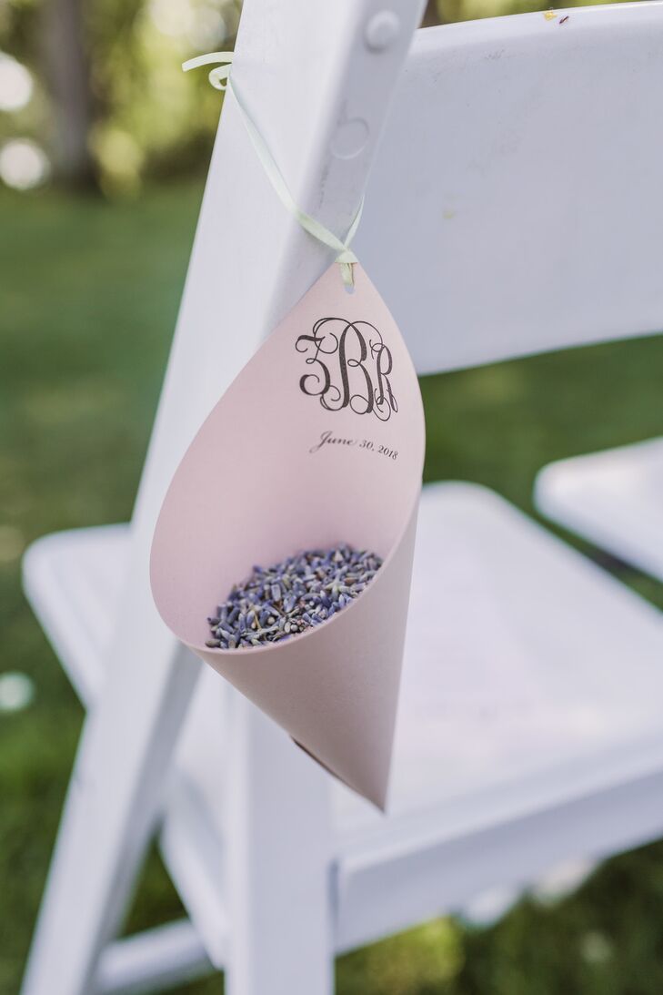 Dried Lavender in  Monogrammed Paper Cone