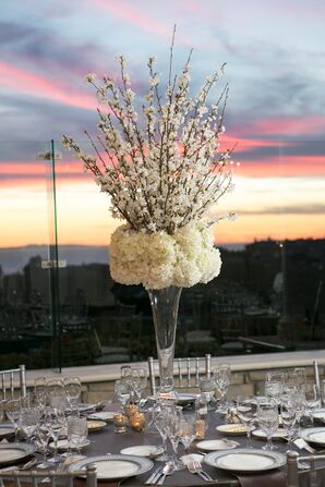 Cherry Blossom and Hydrangea Tall Centerpieces