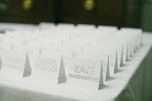 Simple, Modern White Place Cards