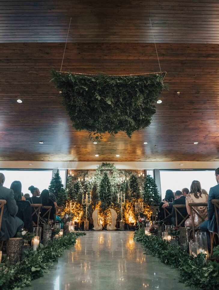Ceremony with Moss Installation at Childress Vineyards