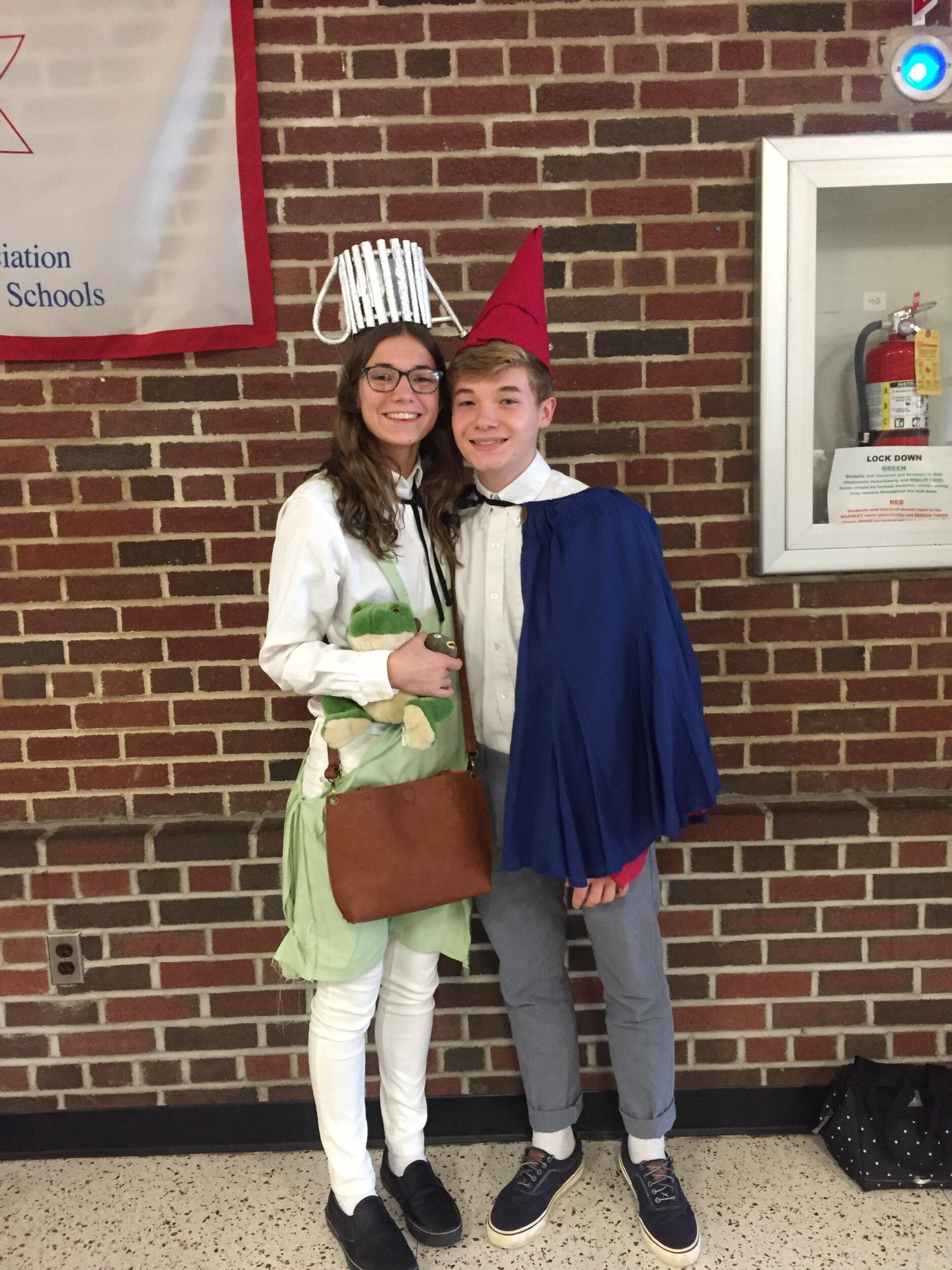 Noah and I dresses as Greg and Wirt from Over the Garden Wall for Halloween (one of our favorite fall shows!)