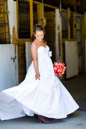 coral bridesmaid dresses with cowboy boots Bridesmaid Dresses with Cowboy Boots