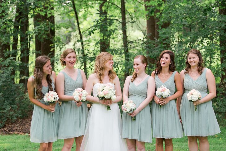Katelyn fell in love with these sea foam green chiffon dresses from J.Crew while shopping on Black Friday.