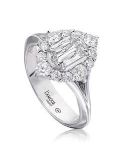 Christopher Designs Unique Emerald, Oval Cut Engagement Ring