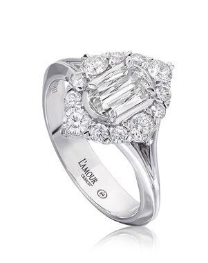 Christopher Designs Unique Emerald, Oval Cut Engagement Ring