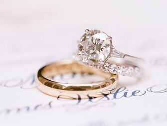 wedding rings and engagement ring