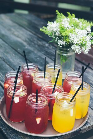 Colorful Signature Mason Jar Cocktails