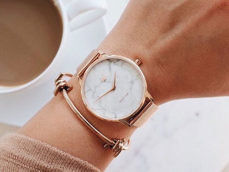Rose gold and marble watch gift for wife