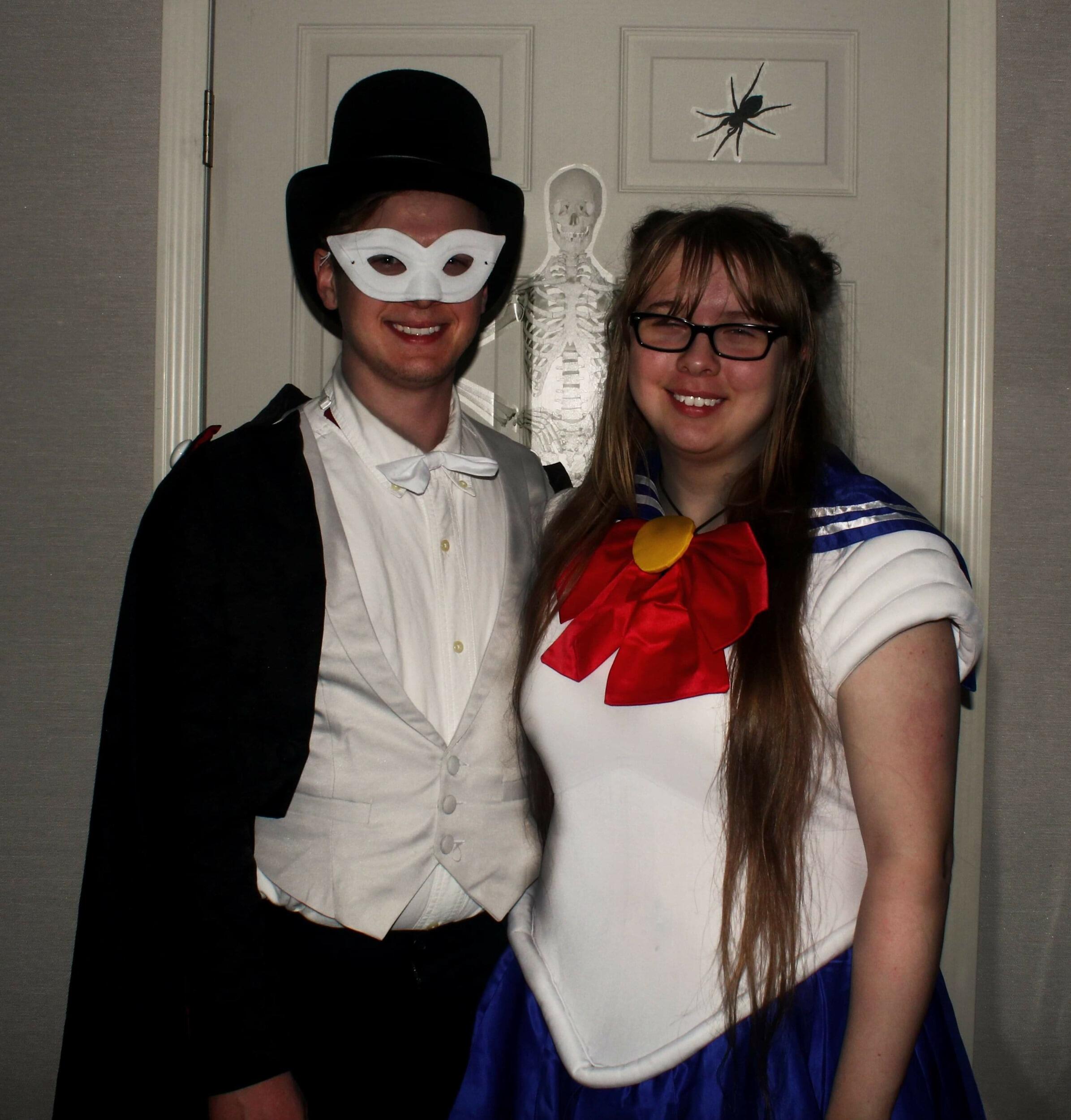 One of the first Halloween's we spent together, we dressed up as Tuxedo Mask and Sailor Moon.