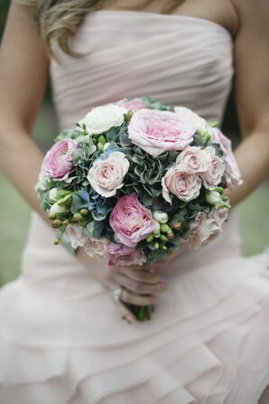 Pink and Green Bridal Bouquet