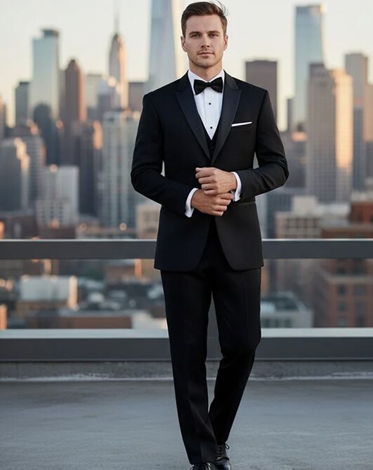 BLACKTIE VERMONT Black Wedding Tuxedo Black Tuxedo - 6