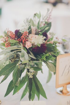 Lush Wildflower Dining Table Centerpiece