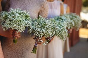 Bridesmaid Baby's Breath Wedding Bouquets
