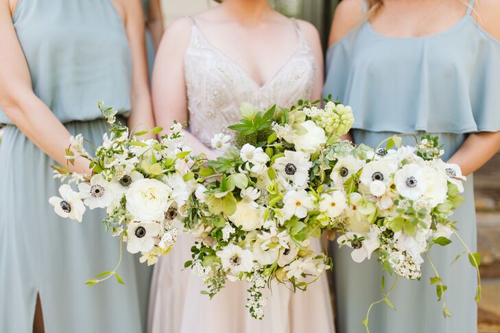 Natural Bouquet of Anemones and Greenery