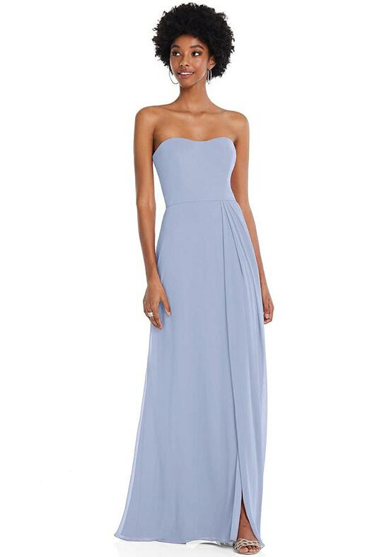 Dessy Group Strapless Sweetheart Maxi Dress with Pleated Front Slit - 1563 Sweetheart Bridesmaid Dress - 1